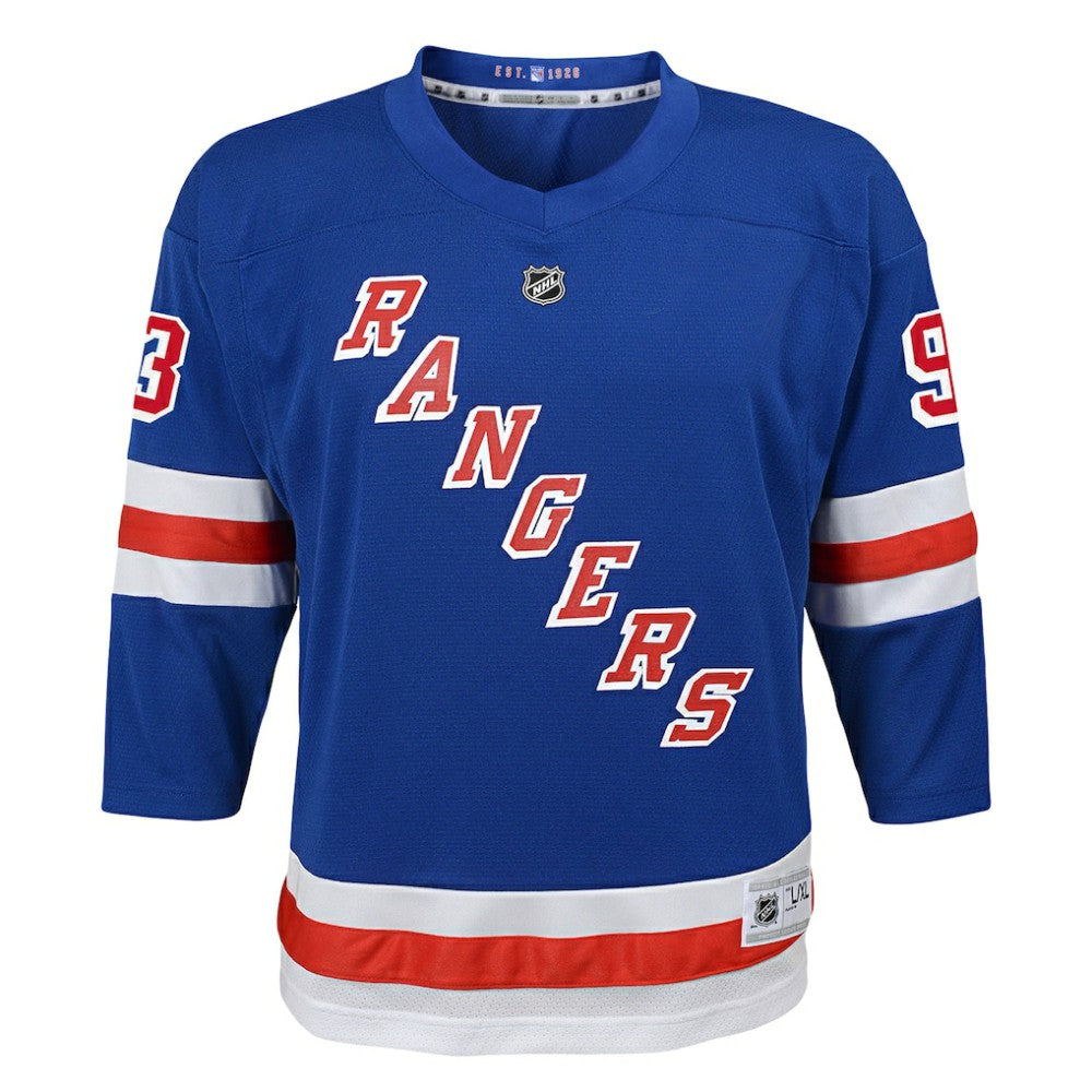 NHL Blue Mika Zibanejad New York Rangers Youth Home Replica Player Jersey