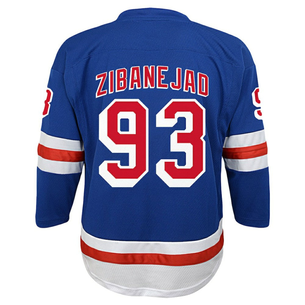 NHL Blue Mika Zibanejad New York Rangers Youth Home Replica Player Jersey