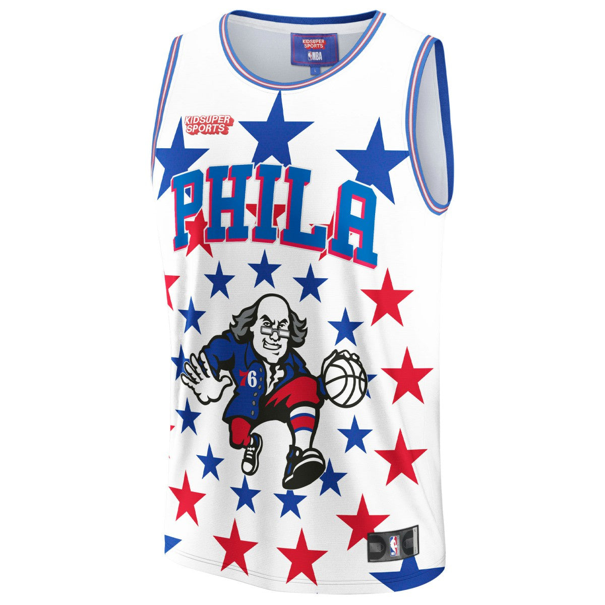 NBA Philadelphia 76ers NBA & KidSuper Studios Unisex Hometown Jersey