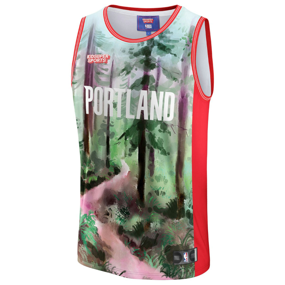 NBA Portland Trail Blazers NBA & KidSuper Studios Unisex Hometown Jersey