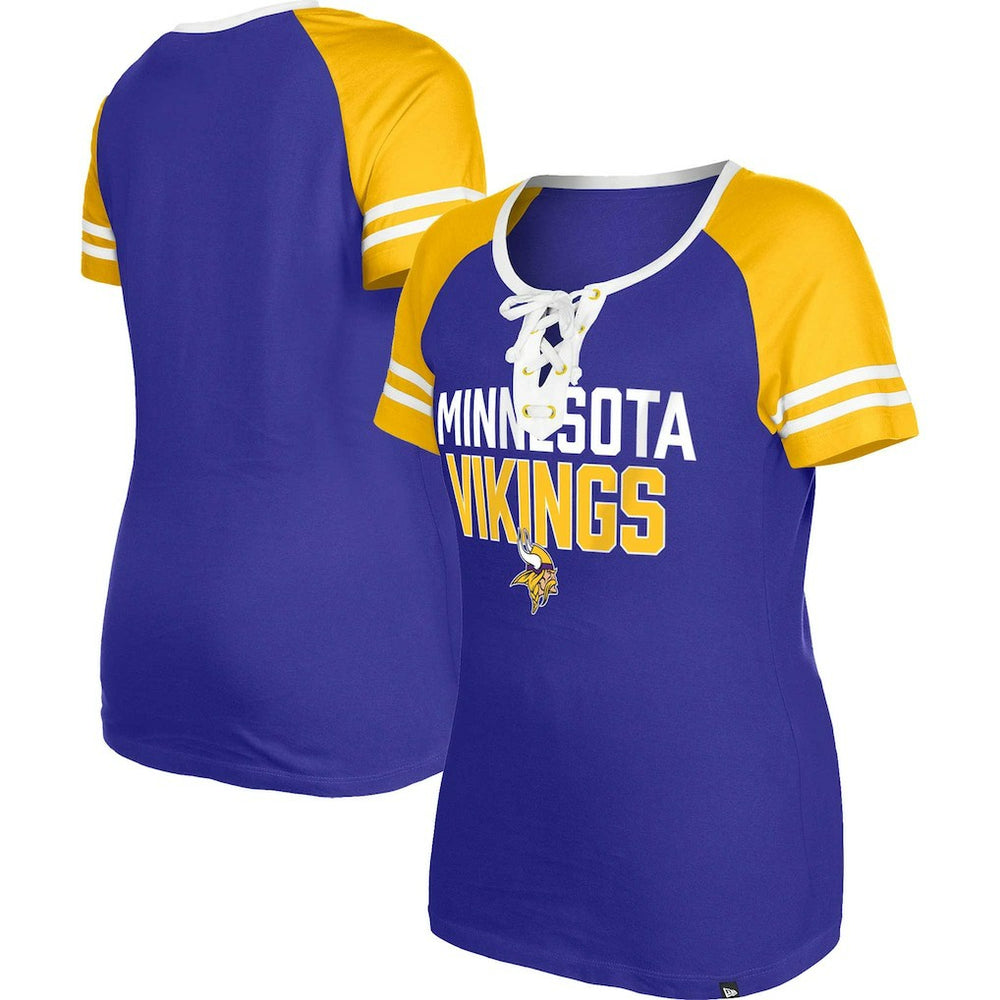 Women's Raglan Lace-Up T-Shirt - Minnesota Vikings
