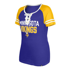 Women's Raglan Lace-Up T-Shirt - Minnesota Vikings
