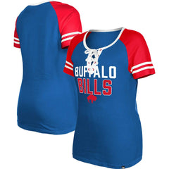 Women's Throwback Raglan Lace-Up T-Shirt - Buffalo Bills