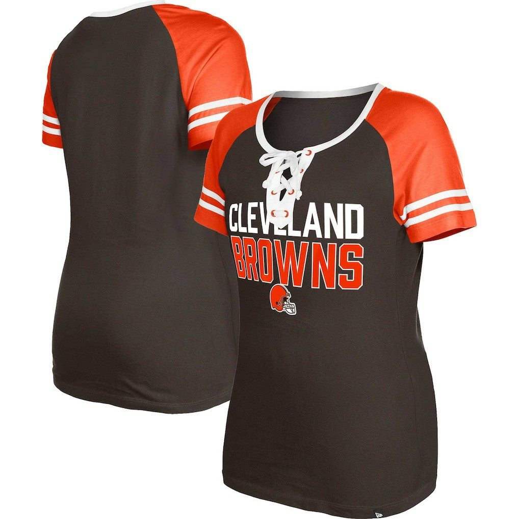 Women's Raglan Lace-Up T-Shirt - Cleveland Browns