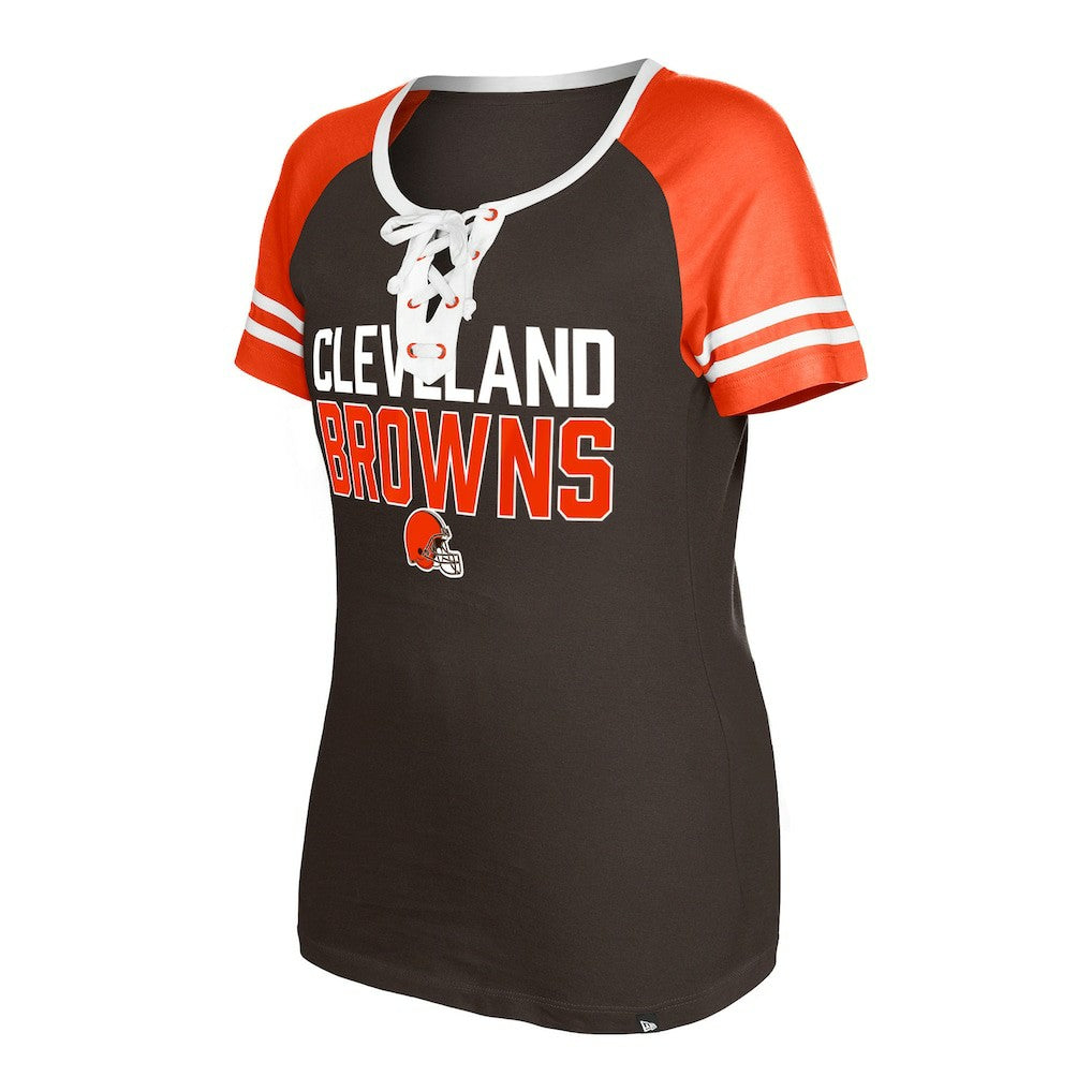 Women's Raglan Lace-Up T-Shirt - Cleveland Browns