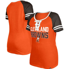 Women's Throwback Raglan Lace-Up T-Shirt - Cleveland Browns