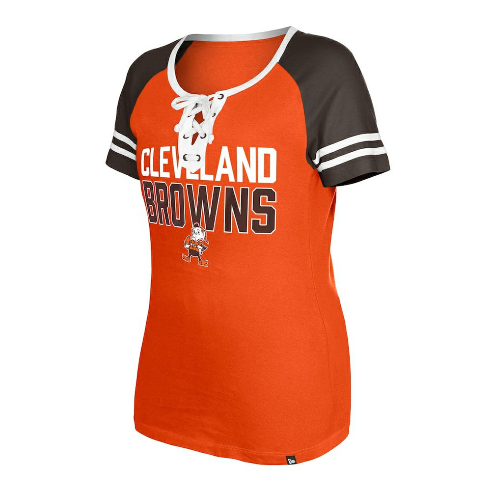 Women's Throwback Raglan Lace-Up T-Shirt - Cleveland Browns