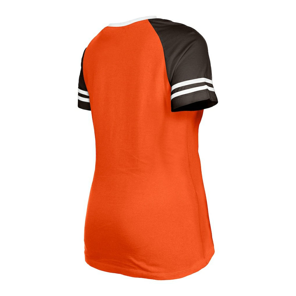 Women's Throwback Raglan Lace-Up T-Shirt - Cleveland Browns