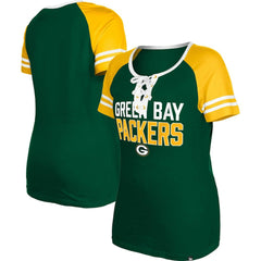 Women's Raglan Lace-Up T-Shirt - Green Bay Packers