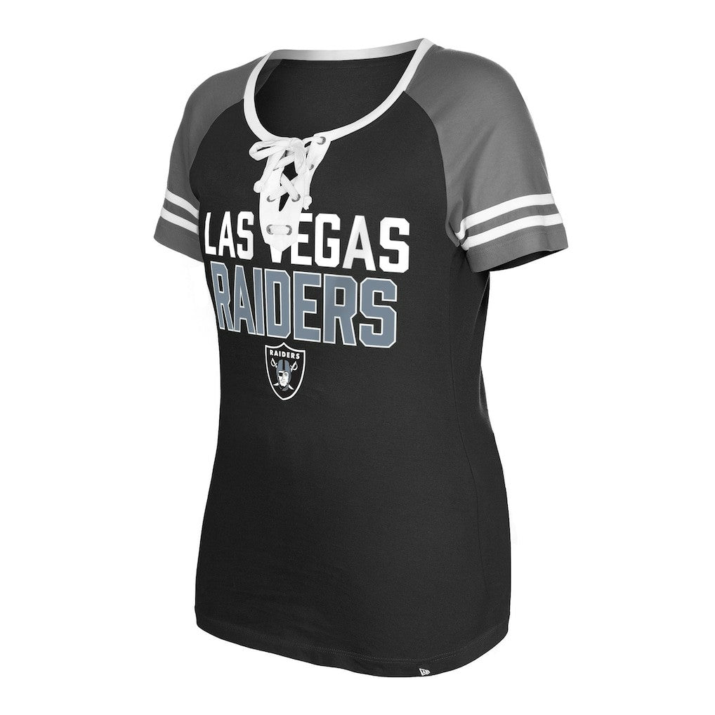 Women's Raglan Lace-Up T-Shirt - Las Vegas Raiders