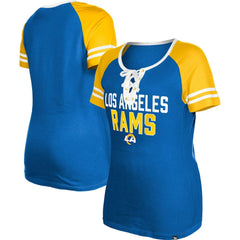 Women's Raglan Lace-Up T-Shirt - Los Angeles Rams