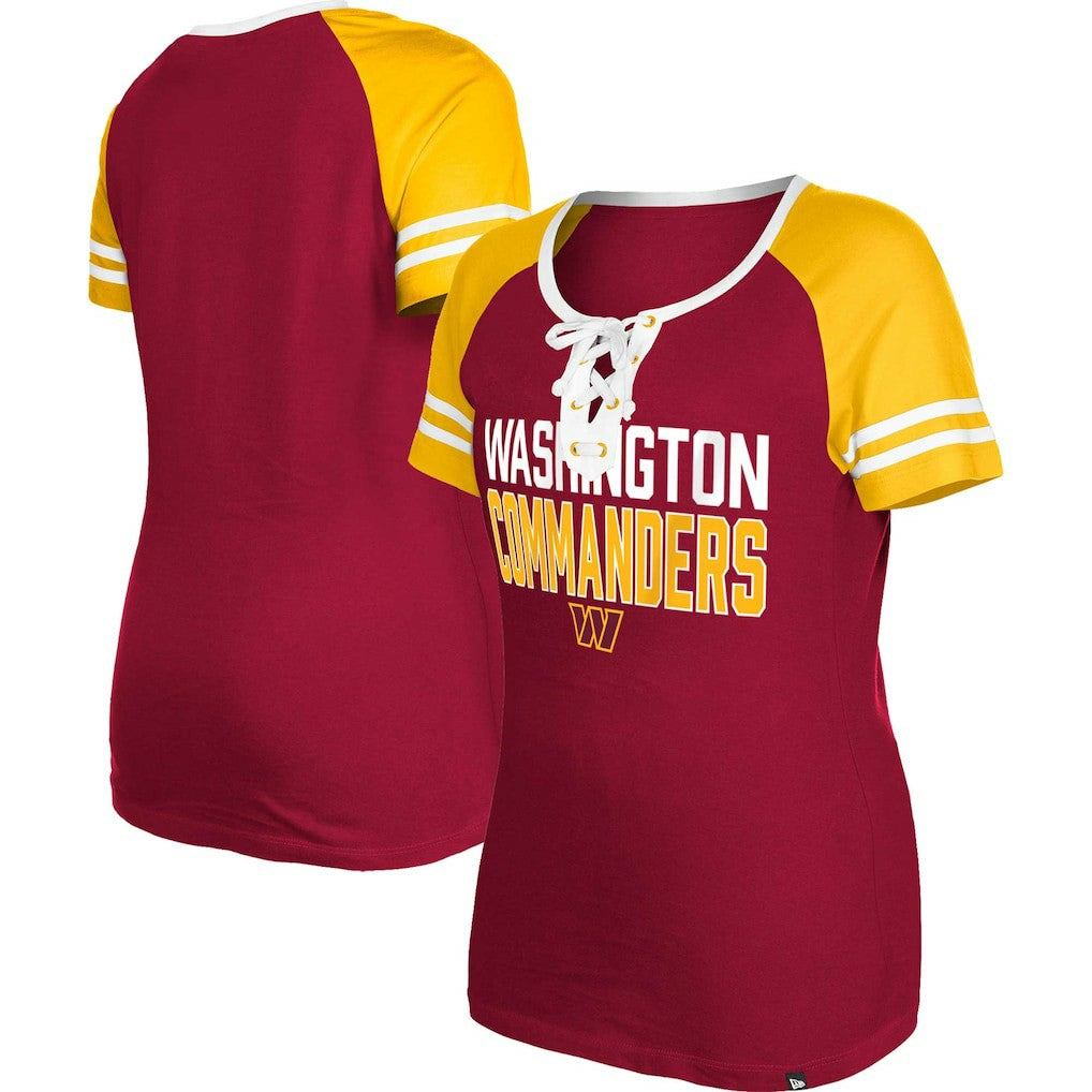 Women's Raglan Lace-Up T-Shirt - Washington Commanders