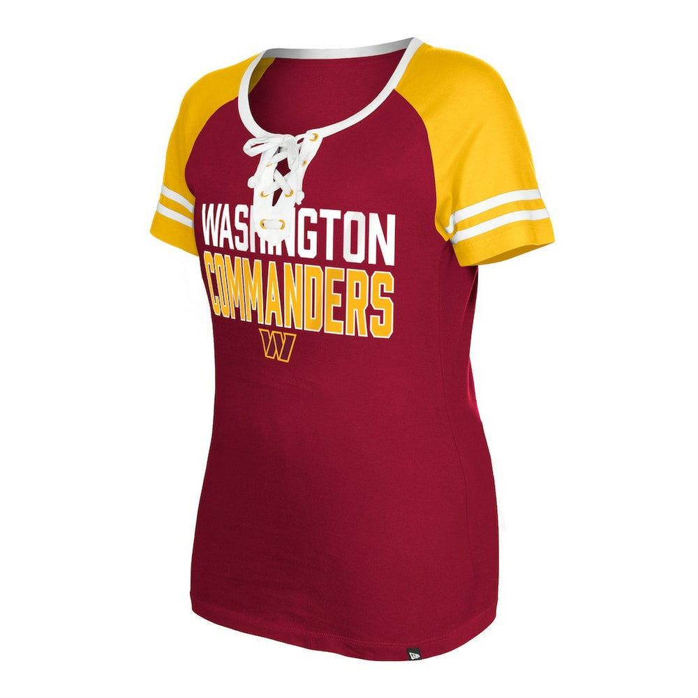 Women's Raglan Lace-Up T-Shirt - Washington Commanders