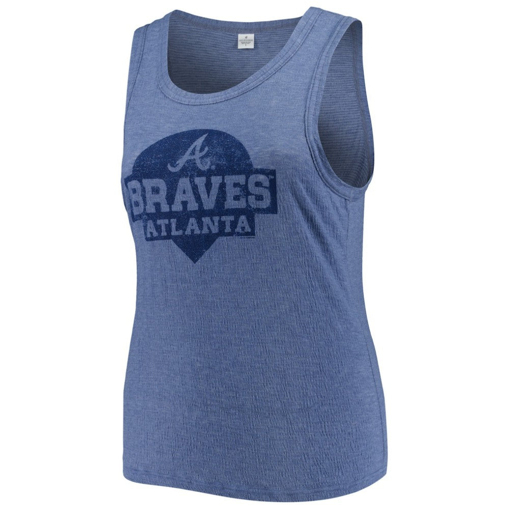 MLB Atlanta Braves Soft as a Grape Women's Plus Size High Neck Tri-Blend Tank Top