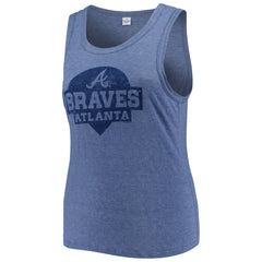 MLB Atlanta Braves Soft as a Grape Women's Plus Size High Neck Tri-Blend Tank Top