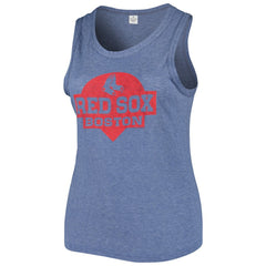MLB Boston Red Sox Soft as a Grape Women's Plus Size High Neck Tri-Blend Tank Top