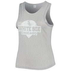 MLB Chicago White Sox Soft as a Grape Women's Plus Size High Neck Tri-Blend Tank Top