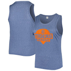 MLB Detroit Tigers Soft as a Grape Women's Plus Size High Neck Tri-Blend Tank Top