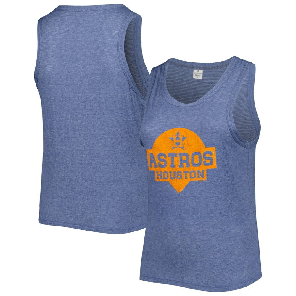 MLB Houston Astros Soft as a Grape Women's Plus Size High Neck Tri-Blend Tank Top