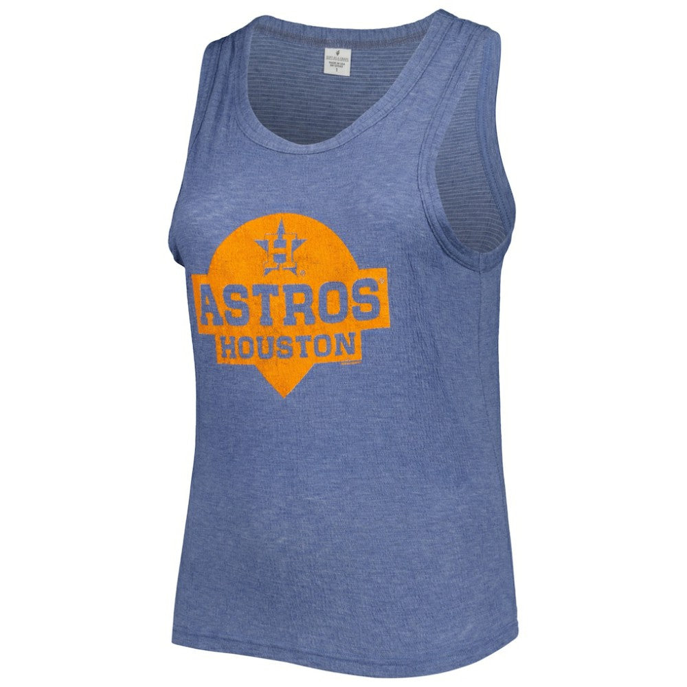 MLB Houston Astros Soft as a Grape Women's Plus Size High Neck Tri-Blend Tank Top