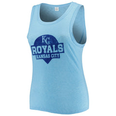 MLB Kansas City Royals Soft as a Grape Women's Plus Size High Neck Tri-Blend Tank Top