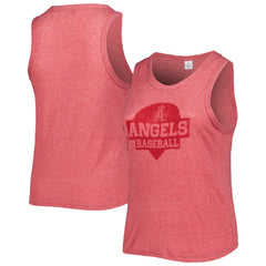 MLB Los Angeles Angels Soft as a Grape Women's Plus Size High Neck Tri-Blend Tank Top