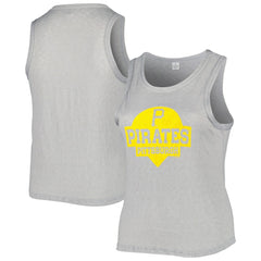 MLB Pittsburgh Pirates Soft as a Grape Women's Plus Size High Neck Tri-Blend Tank Top