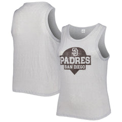 MLB San Diego Padres Soft as a Grape Women's Plus Size High Neck Tri-Blend Tank Top