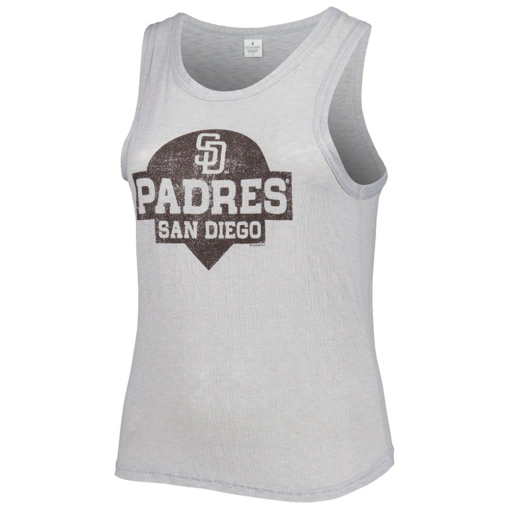 MLB San Diego Padres Soft as a Grape Women's Plus Size High Neck Tri-Blend Tank Top