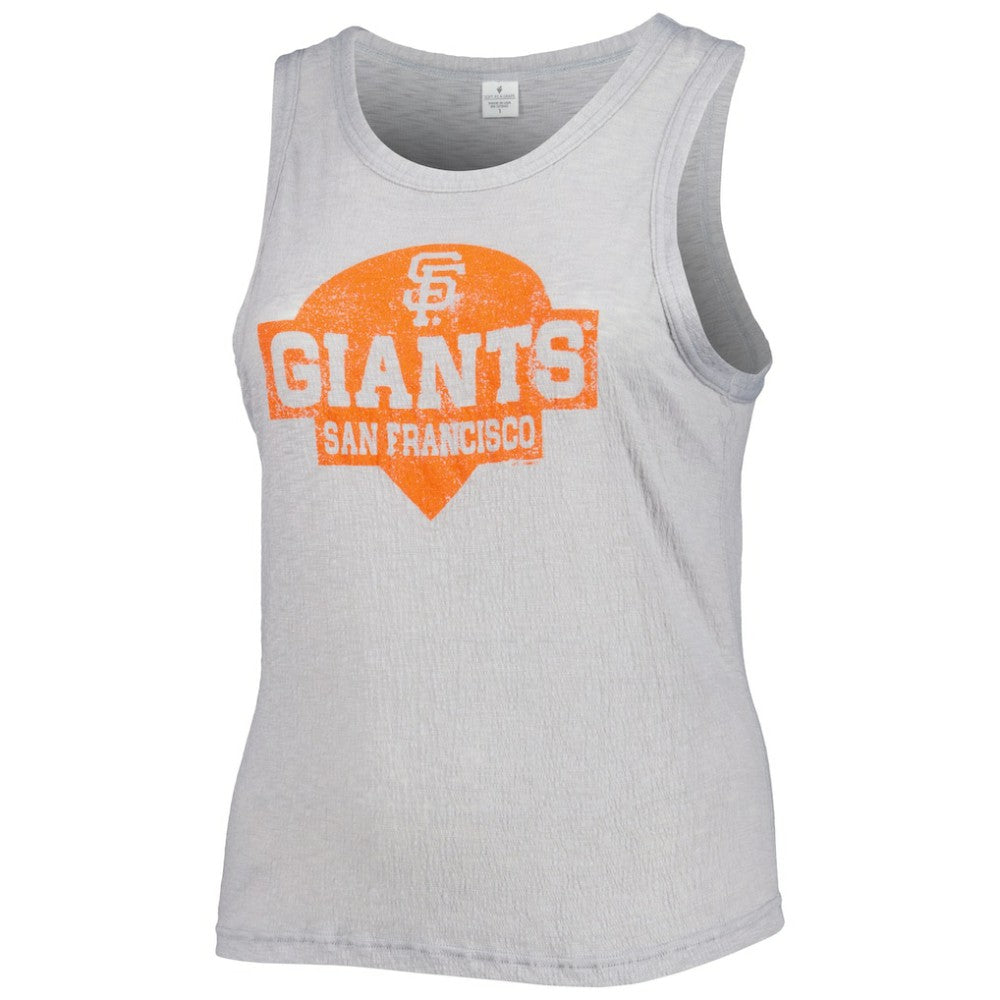 MLB San Francisco Giants Soft as a Grape Women's Plus Size High Neck Tri-Blend Tank Top