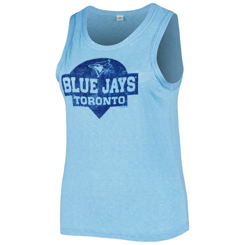 MLB Toronto Blue Jays Soft as a Grape Women's Plus Size High Neck Tri-Blend Tank Top