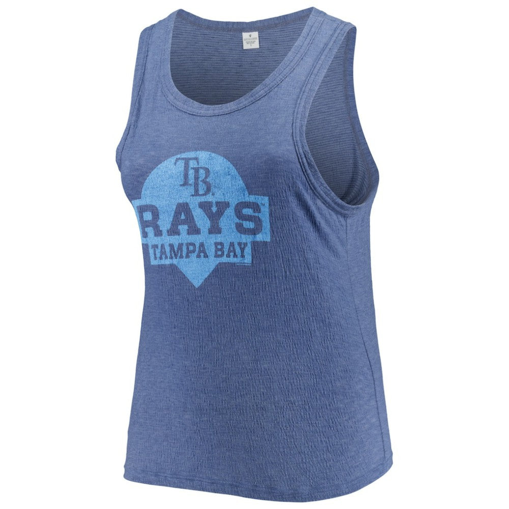 MLB Tampa Bay Rays Soft as a Grape Women's Plus Size High Neck Tri-Blend Tank Top
