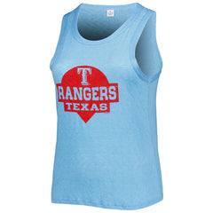 MLB Texas Rangers Soft as a Grape Women's Plus Size High Neck Tri-Blend Tank Top