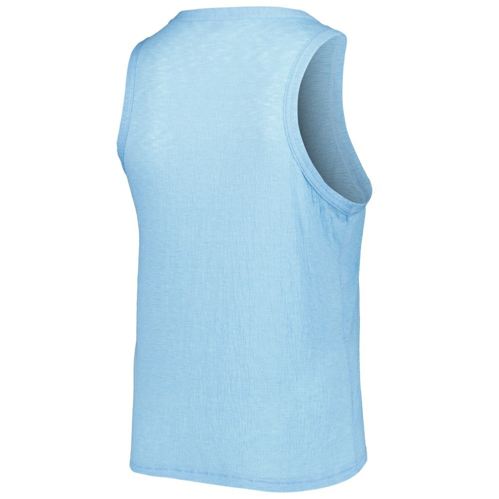 MLB Texas Rangers Soft as a Grape Women's Plus Size High Neck Tri-Blend Tank Top