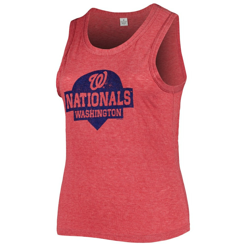 MLB Washington Nationals Soft as a Grape Women's Plus Size High Neck Tri-Blend Tank Top