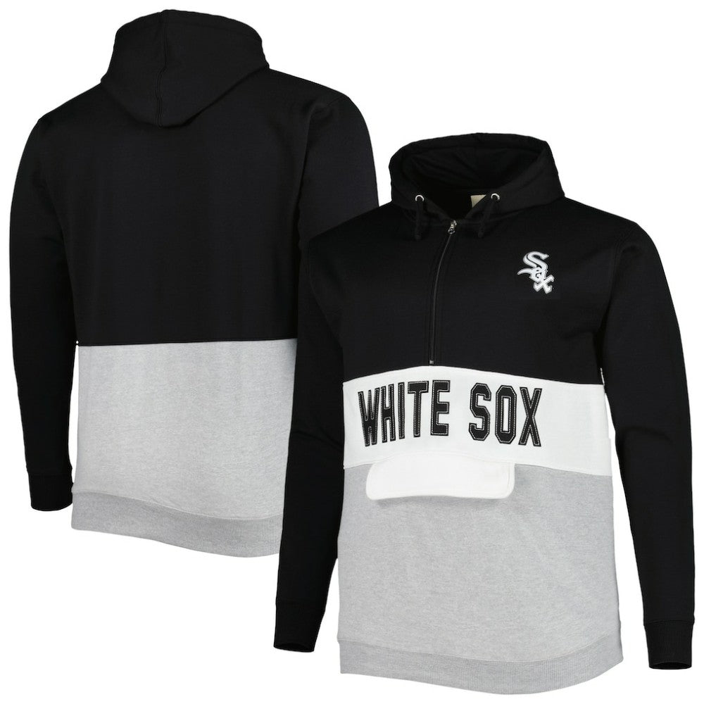 MLB Chicago White Sox Big & Tall Fleece Half-Zip Hoodie