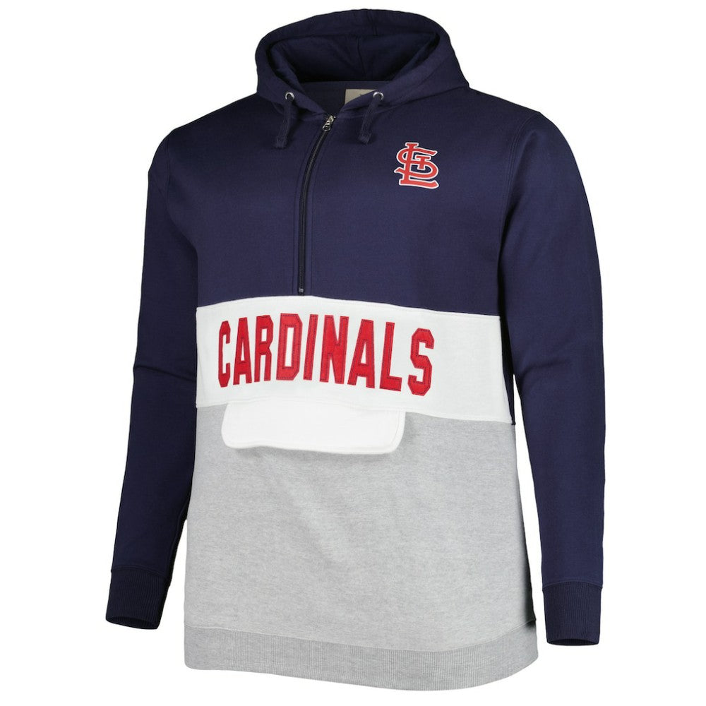 MLB St. Louis Cardinals Big & Tall Fleece Half-Zip Hoodie
