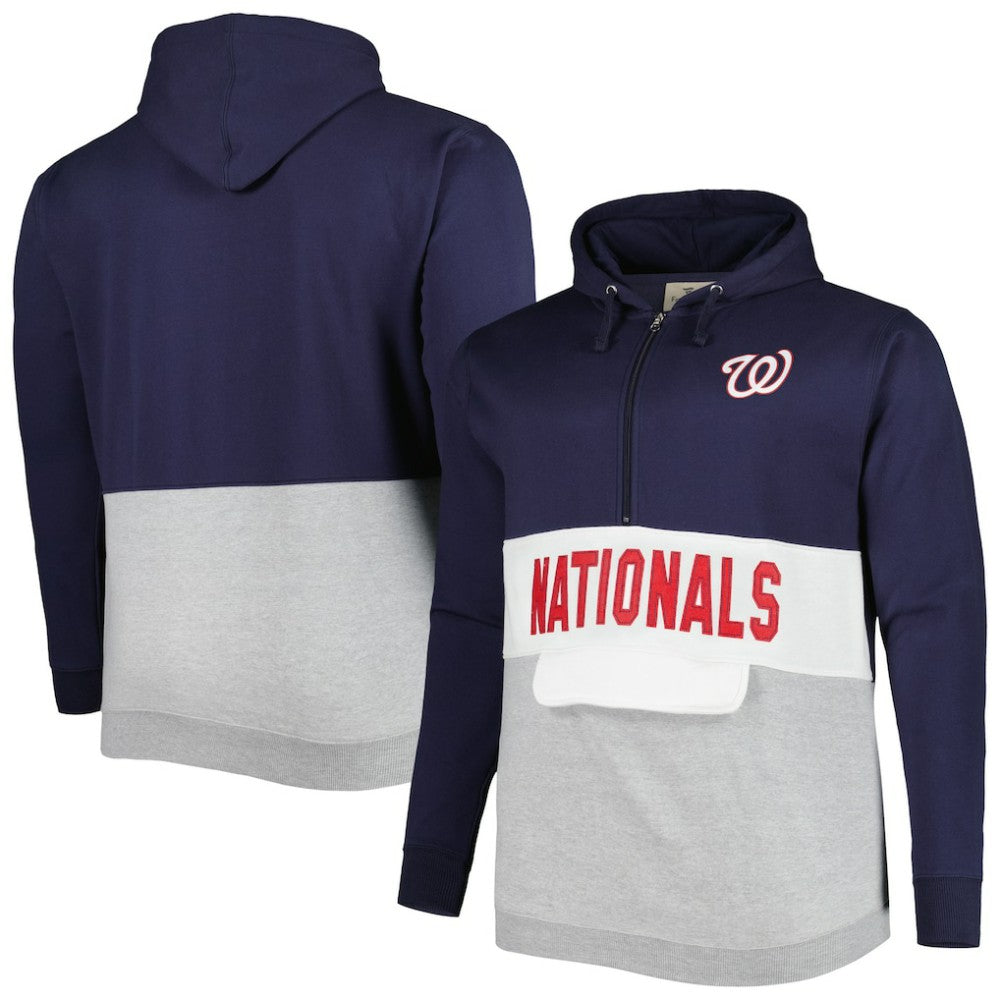 MLB Washington Nationals Big & Tall Fleece Half-Zip Hoodie