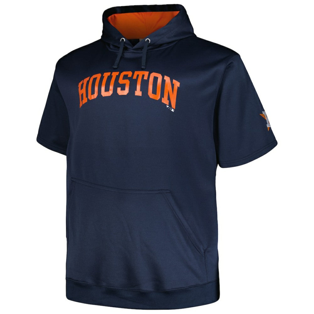 MLB Houston Astros Profile Big & Tall Contrast Short Sleeve Pullover Hoodie