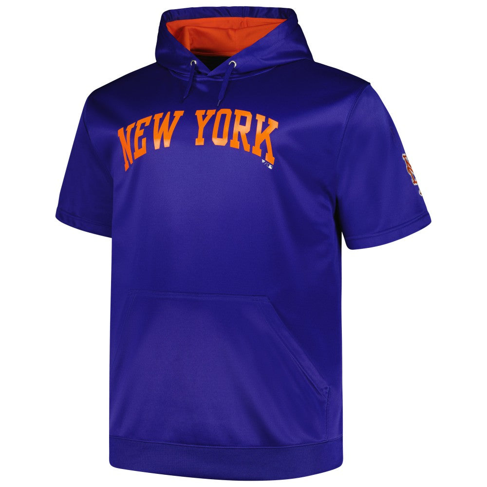 MLB New York Mets Profile Big & Tall Contrast Short Sleeve Pullover Hoodie