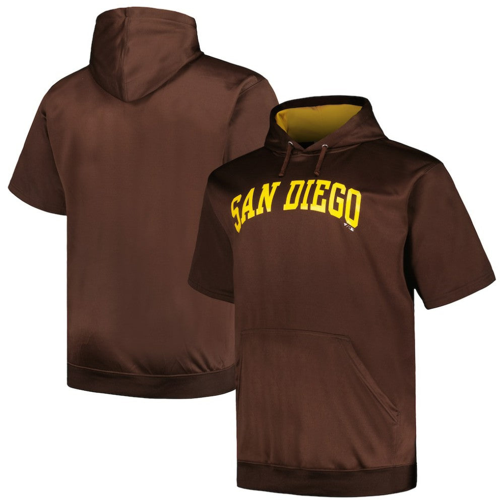 MLB San Diego Padres Profile Big & Tall Contrast Short Sleeve Pullover Hoodie