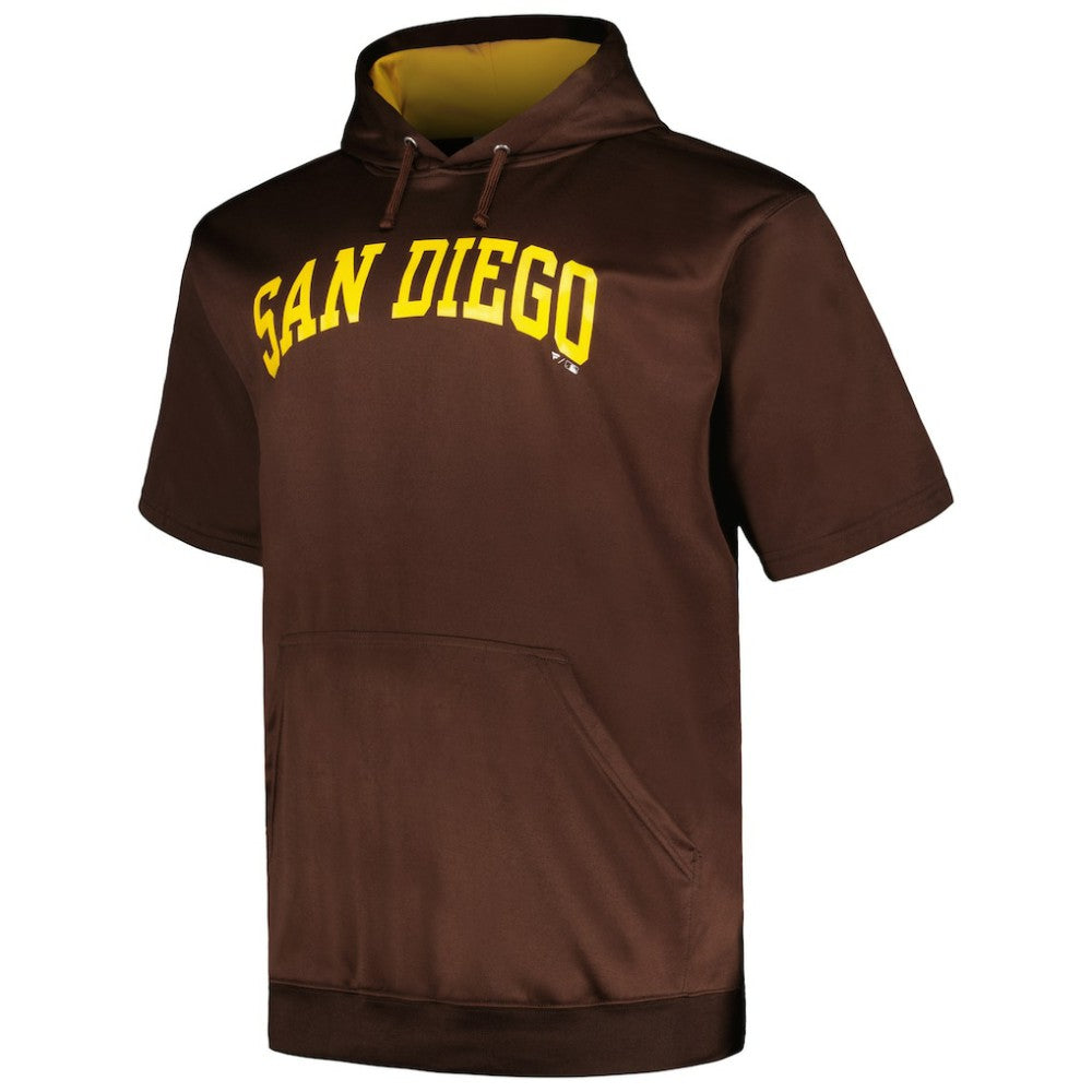 MLB San Diego Padres Profile Big & Tall Contrast Short Sleeve Pullover Hoodie