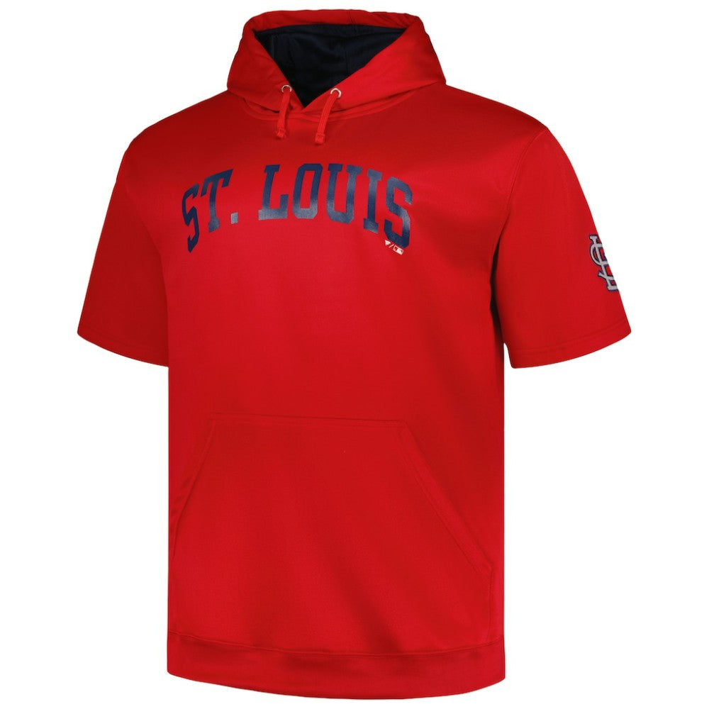 MLB St. Louis Cardinals Profile Big & Tall Contrast Short Sleeve Pullover Hoodie