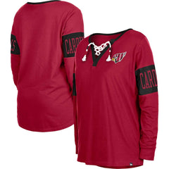 Women's Lace-Up Notch Neck Long Sleeve T-Shirt - Arizona Cardinals