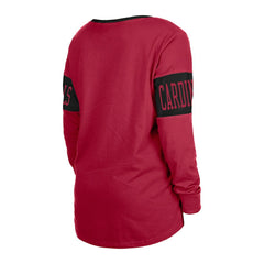 Women's Lace-Up Notch Neck Long Sleeve T-Shirt - Arizona Cardinals