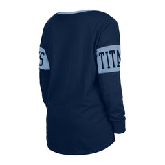 Women's Lace-Up Notch Neck Long Sleeve T-Shirt - Tennessee Titans