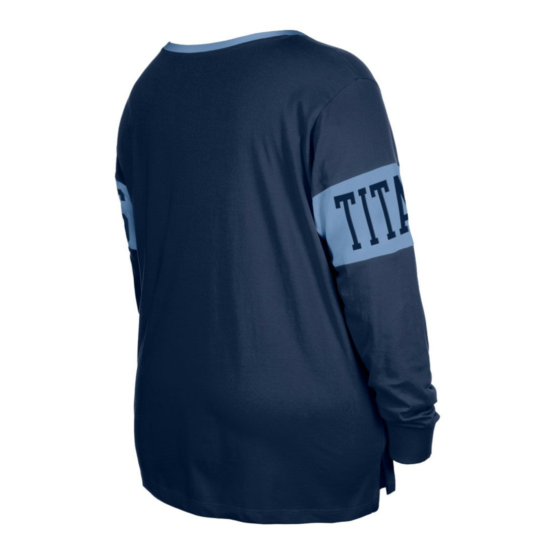 Women's Plus Size Lace-Up Notch Neck Long Sleeve T-Shirt - Tennessee Titans