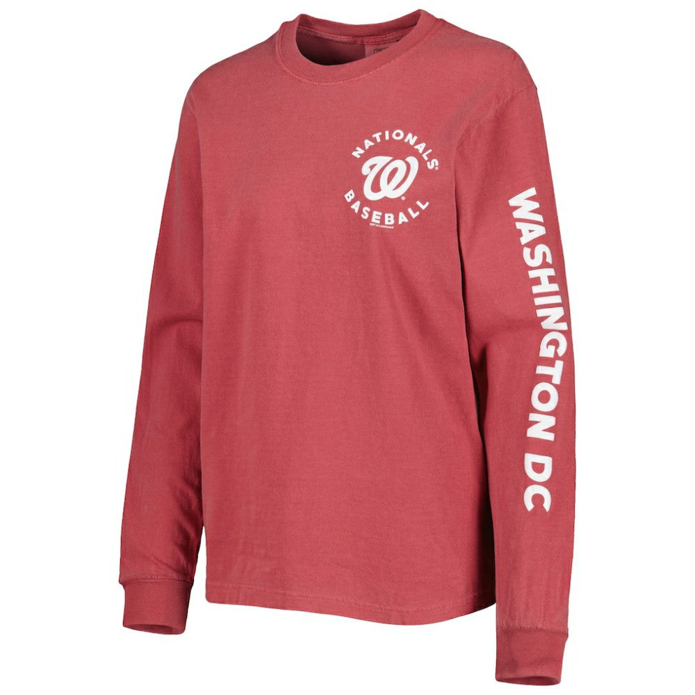 MLB Washington Nationals Soft as a Grape Women's Team Pigment Dye Long Sleeve T-Shirt