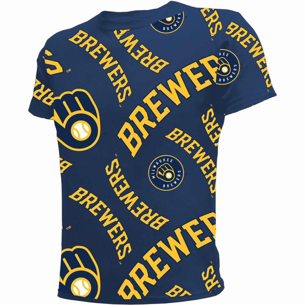 MLB Milwaukee Brewers Stitches Youth Allover Team T-Shirt