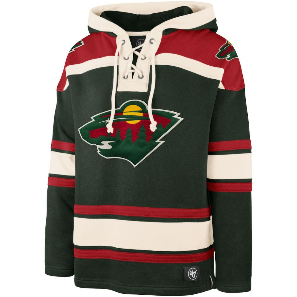 NHL Green Kirill Kaprizov Minnesota Wild '47 Player Name & Number Lacer Pullover Hoodie